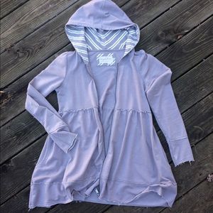 Evy's Tree Sophie hoodie in grey stripe